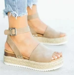 Women's Casual Wedge Buckle Ankle Strap Open Toe Sandals
