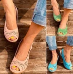 Fashion Cultural Carving Med-Heel Sandals