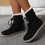 Women's Flat-bottom Lace-up Warm Comfortable Boots