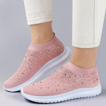 Women's Crystal Breathable Slip On Walking Summer Shoes