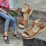 Women Flowers Comfy Casual Wedges Sandals