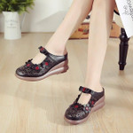 Women Retro Design Comfy Real Leather Shoes