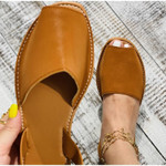 Faux Leather Peep-toe Sandals