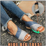 Women Daily Low Heel Retro Panel Sandals Shoes for Bunions Side Open Toe Sandals