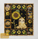 Sloth Sunflower Custom Name Quilt