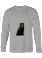Black Cat _ Green Hat Hoodie Sweatshirt Long Sleeve T-Shirt Ladies Youth For Men And Women