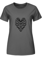 Black Bats Heart Hoodie Sweatshirt Long Sleeve T-Shirt Ladies Youth For Men And Women