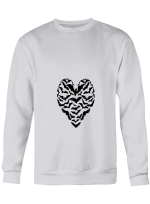 Black Bats Heart Hoodie Sweatshirt Long Sleeve T-Shirt Ladies Youth For Men And Women