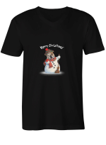 Bulldog Merry Christmas Hoodie Sweatshirt Long Sleeve T-Shirt Ladies Youth For Men And Women