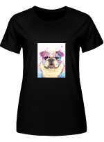 Bulldog Watercolor Hoodie Sweatshirt Long Sleeve T-Shirt Ladies Youth For Men And Women