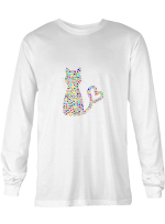 Cat Heart Art Hoodie Sweatshirt Long Sleeve T-Shirt Ladies Youth For Men And Women