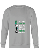 Cat In The Hat I Will Take Photos Every Where Hoodie Sweatshirt Long Sleeve T-Shirt Ladies Youth For Men And Women