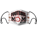 Football Mom Fabric Face Mask With Filters Personalize Number