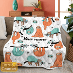 Sloth Personalized Quilt - Sloth Pattern Quilt