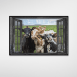 Cows Open Windows Landscape Canvas