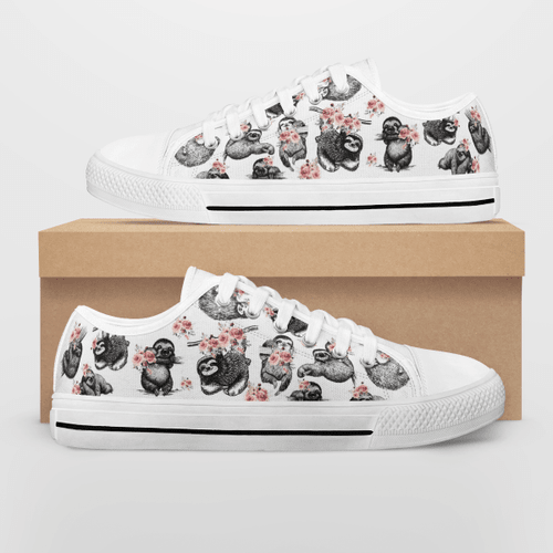 Sloth Flower Low Top Shoes