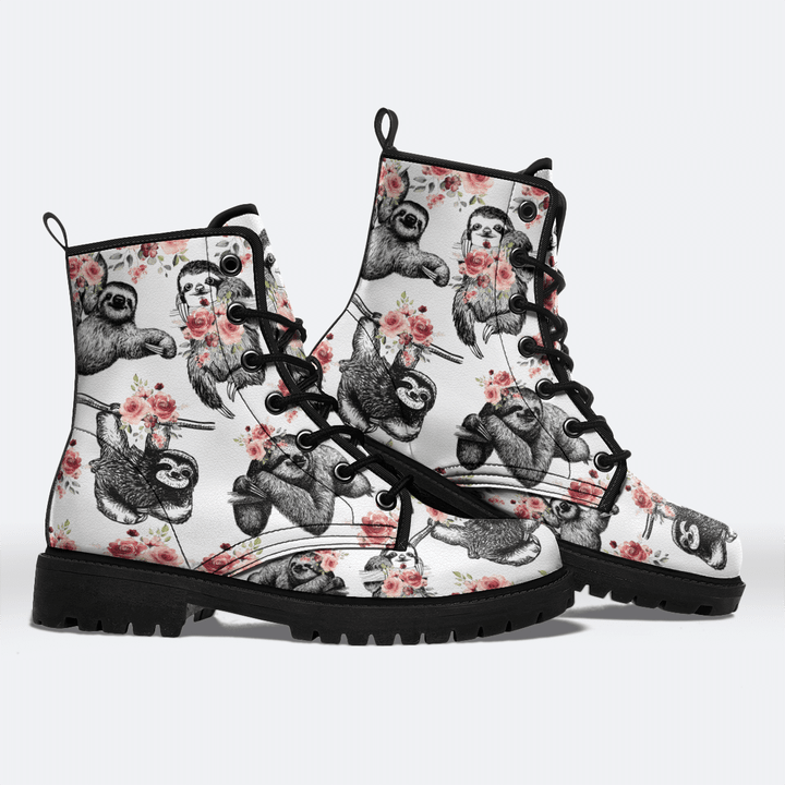 Sloth Flower Leather Boots
