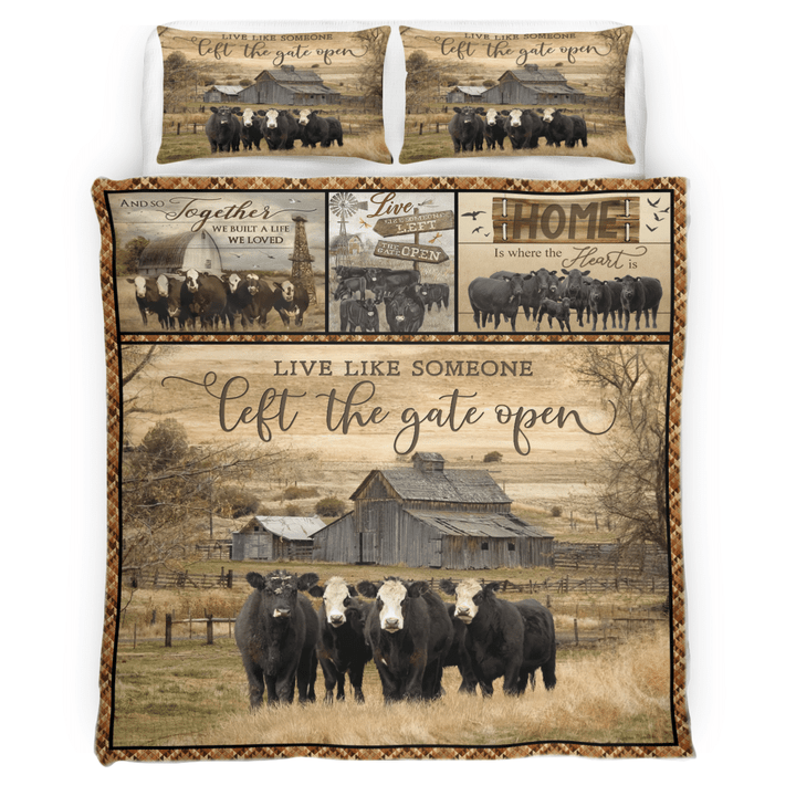 Cow Bedding Set - Live Like Someone left the gate open