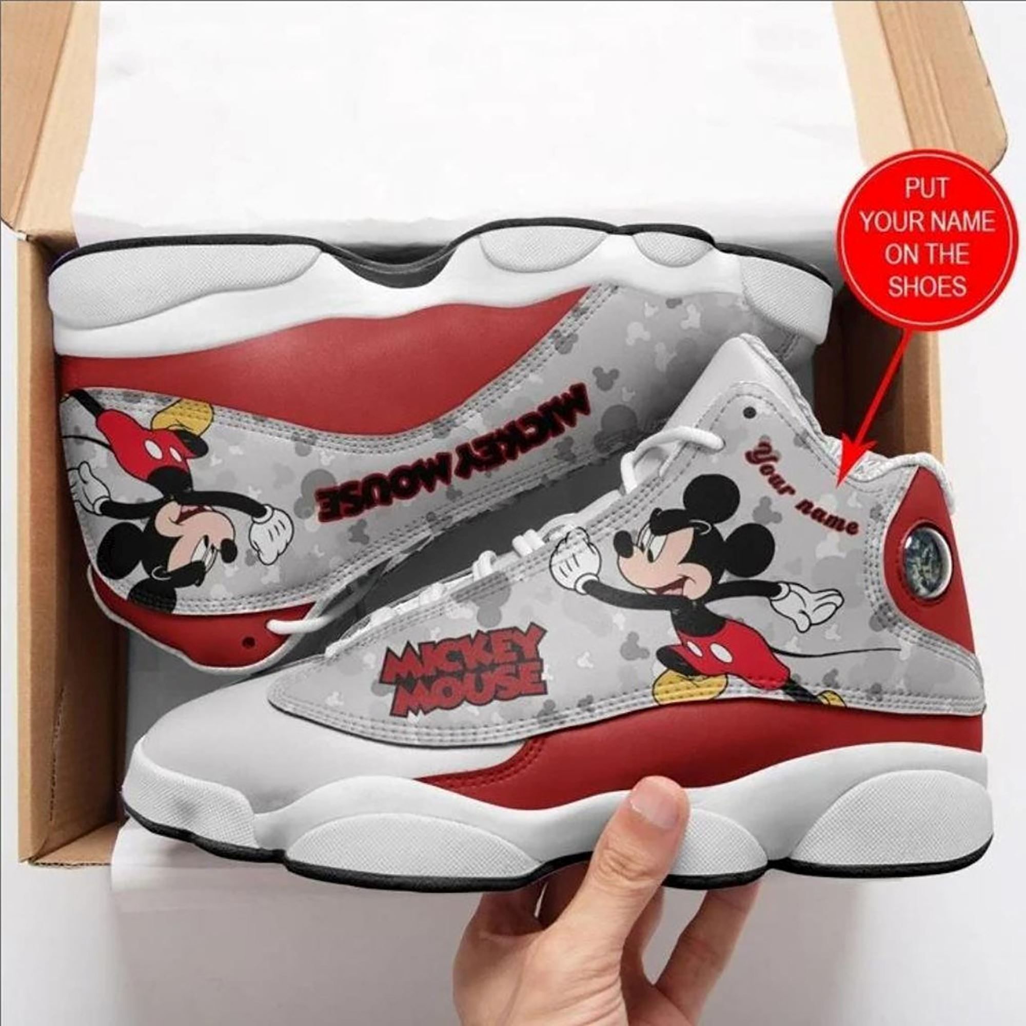 Mickey mouse shoes air jordan 13 personalized shoes custom name shoes printed shoes - women / us 6