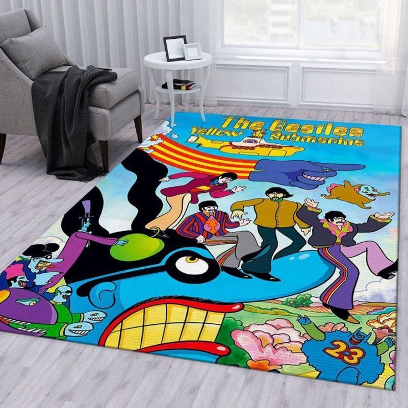 Rugs in Living Room and Bedroom - The beatles painting yellow submarine area rug living room rug home decor floor decor