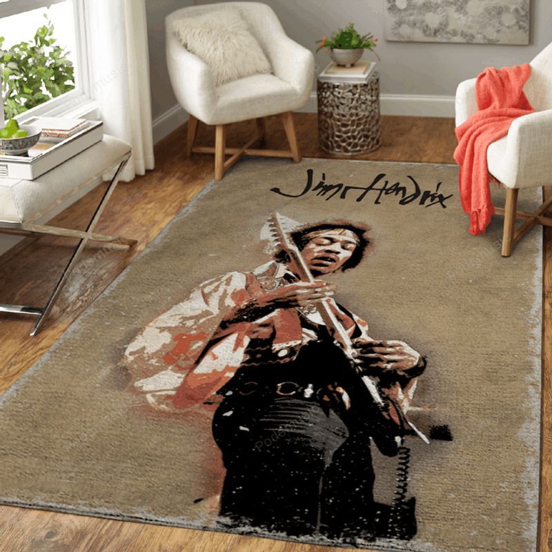 Rugs in Living Room and Bedroom - Jimi hendrix legend rock band music area rug living room rug home decor floor decor