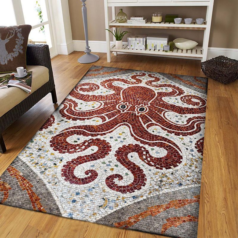 Octopus 14 area rug living room rug home decor floor decor