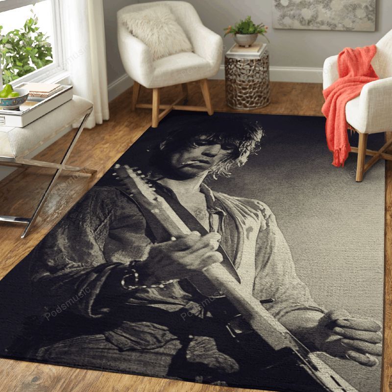 Rugs in Living Room and Bedroom - Keith richards and guitars music art area rug living room rug home decor floor decor