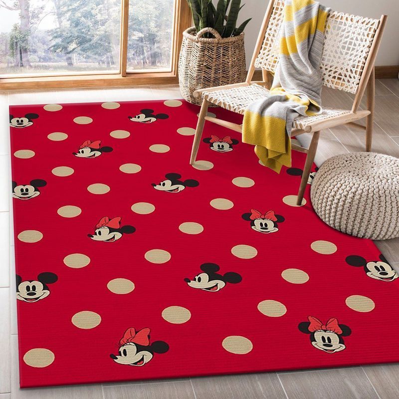 Minnie and mickey spot mickey mouse area rug carpet living room and bedroom rug home decor