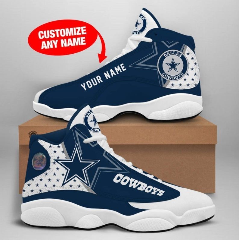 Personalized dallas cowboys nfl football team sneaker 2 for lover air jordan 13 shoes  men and women size  us - men size (us) / 7