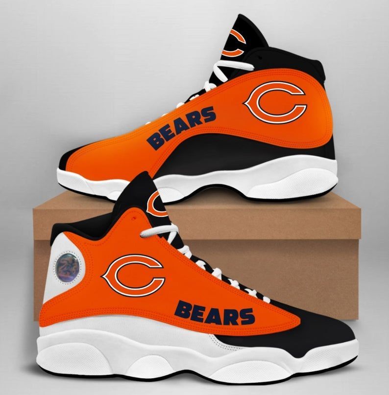 Chicago bears nfl big logo football team sneaker 4 for lover air jordan 13 shoes  men and women size  us - men size (us) / 12.5