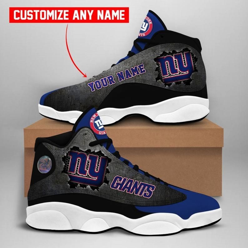 Personalized nfl new york giants nfl football team sneaker 2 for lover air jordan 13 shoes  men and women size  us - men size (us) / 11
