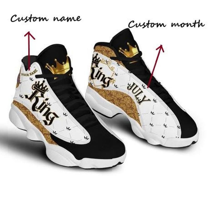 Skull gift july birthday gift couple shoes july king shoes sneaker for lover air jordan 13 shoes  men and women size  us - men size (us) / 12