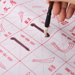 No Ink Magic Water Writing Cloth Brush Gridded Fabric Mat Chinese Calligraphy Practice Practicing Intersected Figure Set