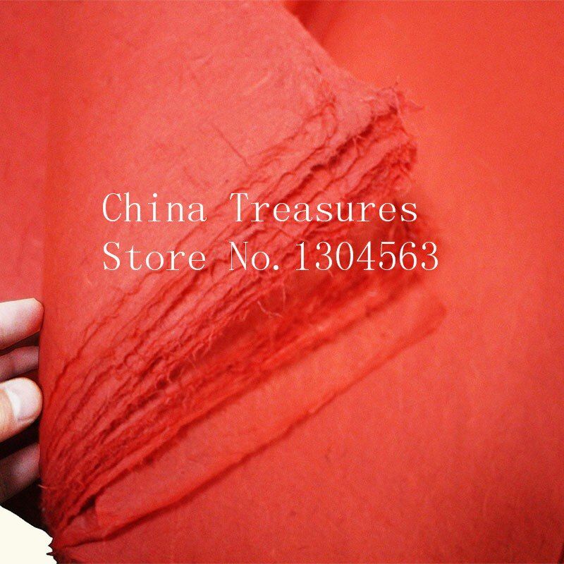 10sheets/lot 69*138cm Chinese Xuan Paper For Calligraphy or Painting Handmade Fiber Paper Rice paper Mulberry Paper Red Color
