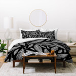 Heather Dutton Float Like A Feather Black Duvet Cover