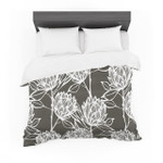 Gill Eggleston "Protea Graphite White" Brown Flowers Featherweight3D Customize Bedding Set Duvet Cover SetBedroom Set Bedlinen