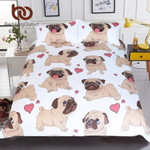 Hippie PugQueenize Animal Cartoon et for Kids Cute Bulldog PrintHome Bedclothes3D Customize Bedding Set Duvet Cover SetBedroom Set Bedlinen