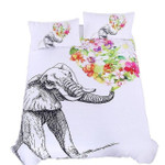 Elephant et MandalaWhiteKing Flower Print Quilt Cover 3 Piece Bedspreads3D Customize Bedding Set Duvet Cover SetBedroom Set Bedlinen