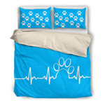 Paw heartbeat duv light blue 3D Customized Bedding Sets Duvet Cover Bedlinen Bed set