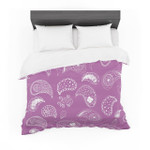 Annelineophia "Tropical Paisley" Purple White Featherweight3D Customize Bedding Set Duvet Cover SetBedroom Set Bedlinen