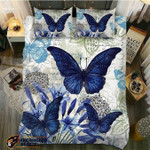 DefaultBlue Lily Viceroy Butterfly3D Customize Bedding Set Duvet Cover SetBedroom Set Bedlinen