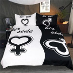 His & HerideBlack and White Couple et Valentine Bed CoverTwin Full Queen King3D Customize Bedding Set Duvet Cover SetBedroom Set Bedlinen