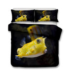 3D Design Fish Pattern Queen KingizeQuilt Pillow CoverlUnderwater World Yellow Fish3D Customize Bedding Set Duvet Cover SetBedroom Set Bedlinen