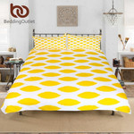 Lemon impletyle Yellow and White et Cozy Adults Bedclothes 3D Customize Bedding Set Duvet Cover SetBedroom Set Bedlinen