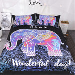 Wonderful Day Colorful Elephant PQ 9167 PQ ART HOP 3D Customized Bedding Sets Duvet Cover Bedlinen Bed set