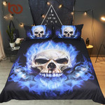 Flamekull  King 3D Print Gothic  Blue Fire Bedclothes  Fashion Home Textiles For Boys3D Customize Bedding Set/ Duvet Cover Set/  Bedroom Set/ Bedlinen