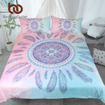 MandalaPink and BlueFeathers et Bohemian Printed Bedclothes 3D Customize Bedding Set Duvet Cover SetBedroom Set Bedlinen