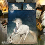 White Horse And Moon3D Customize Bedding Set Duvet Cover SetBedroom Set Bedlinen