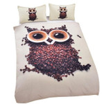 3D Cute Owl ingleize Coffee Beans Printed oft Quilt Cover 3 Pieces3D Customize Bedding Set Duvet Cover SetBedroom Set Bedlinen