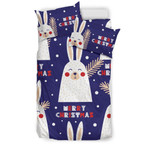 Merry Christmas Bunny 3D Customize Bedding Set Duvet Cover SetBedroom Set Bedlinen